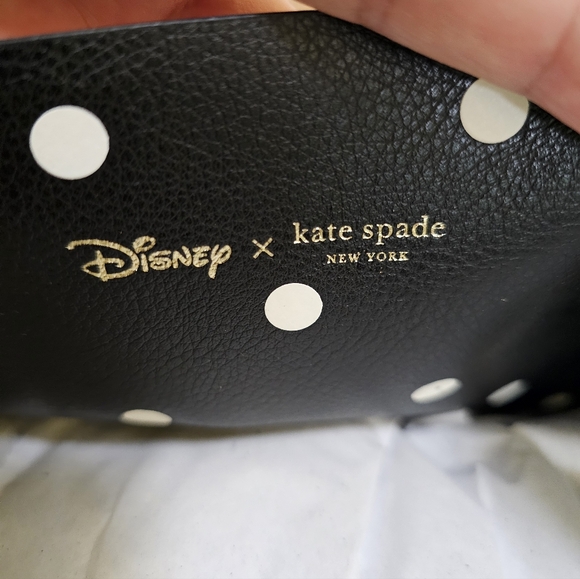 DisneyxKate Spade Minnie Mouse tote reversible black polka dot+matching wallet - Picture 14 of 17